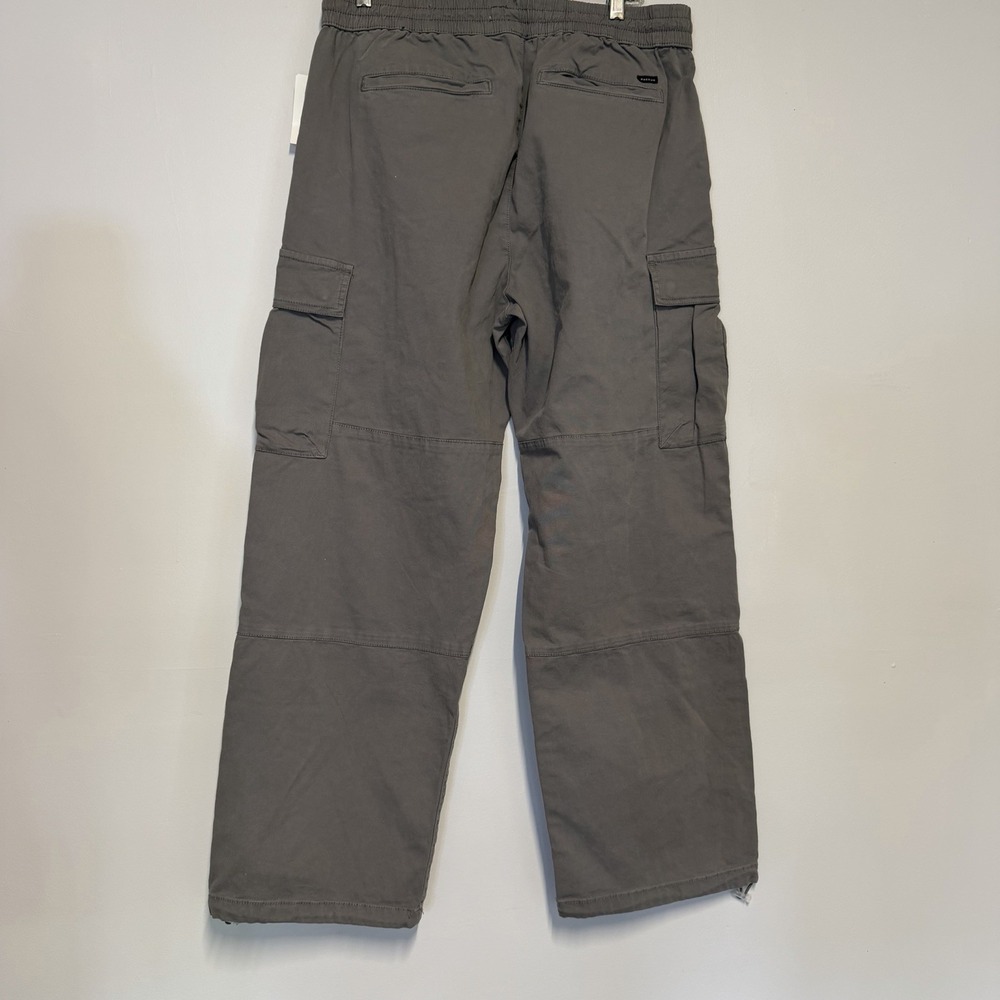 Pacsun Baggy Pants Mens Large Dark Gray Cargo Pockets Drawstring Utility NWT - Picture 2 of 10